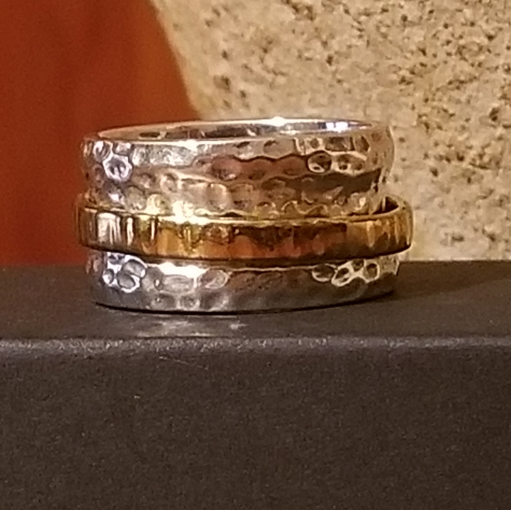 Silpada Sterling Silver & 14k Gold Spinner Ring